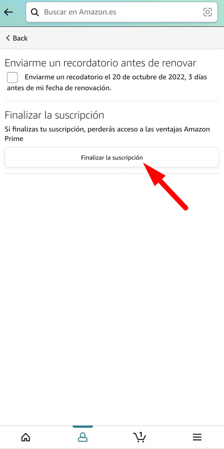 finalizar la suscripción