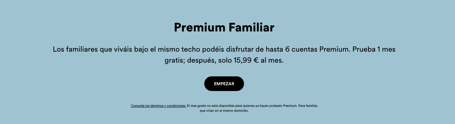 Spotify premium Plan familiar