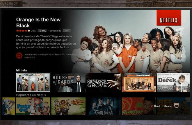 Pantalla principal de una suscripción a Netflix