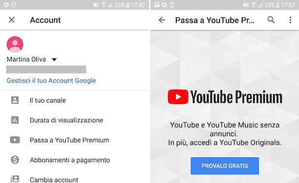 youtube  premium abbonamento 