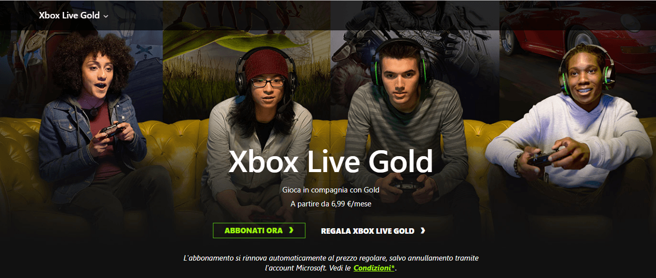 xbox live schermata