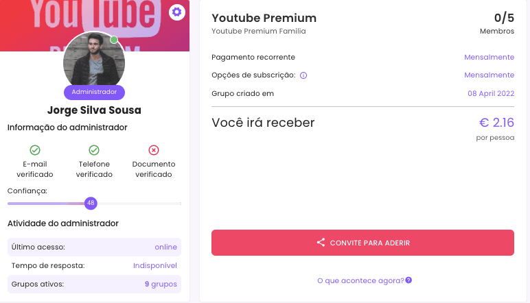 Como compartilhar a família Youtube Premium como administrador