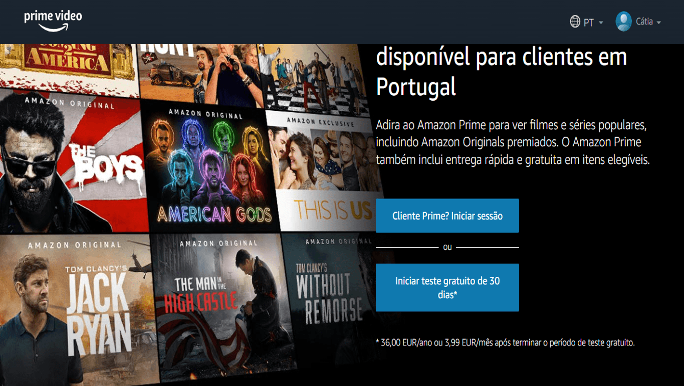 Amazon prime Video preço