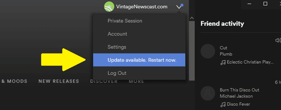 Keep your Spotify app updated by looking for app updates.