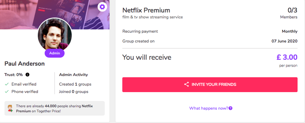 Netflix group admin