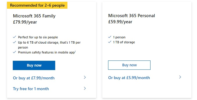 Microsoft Office 365 plans and prices