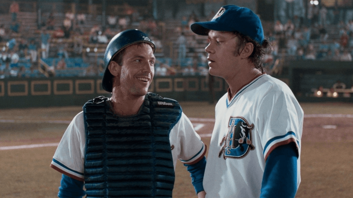 Kevin Costner and Tim Robbins in Bull Durham