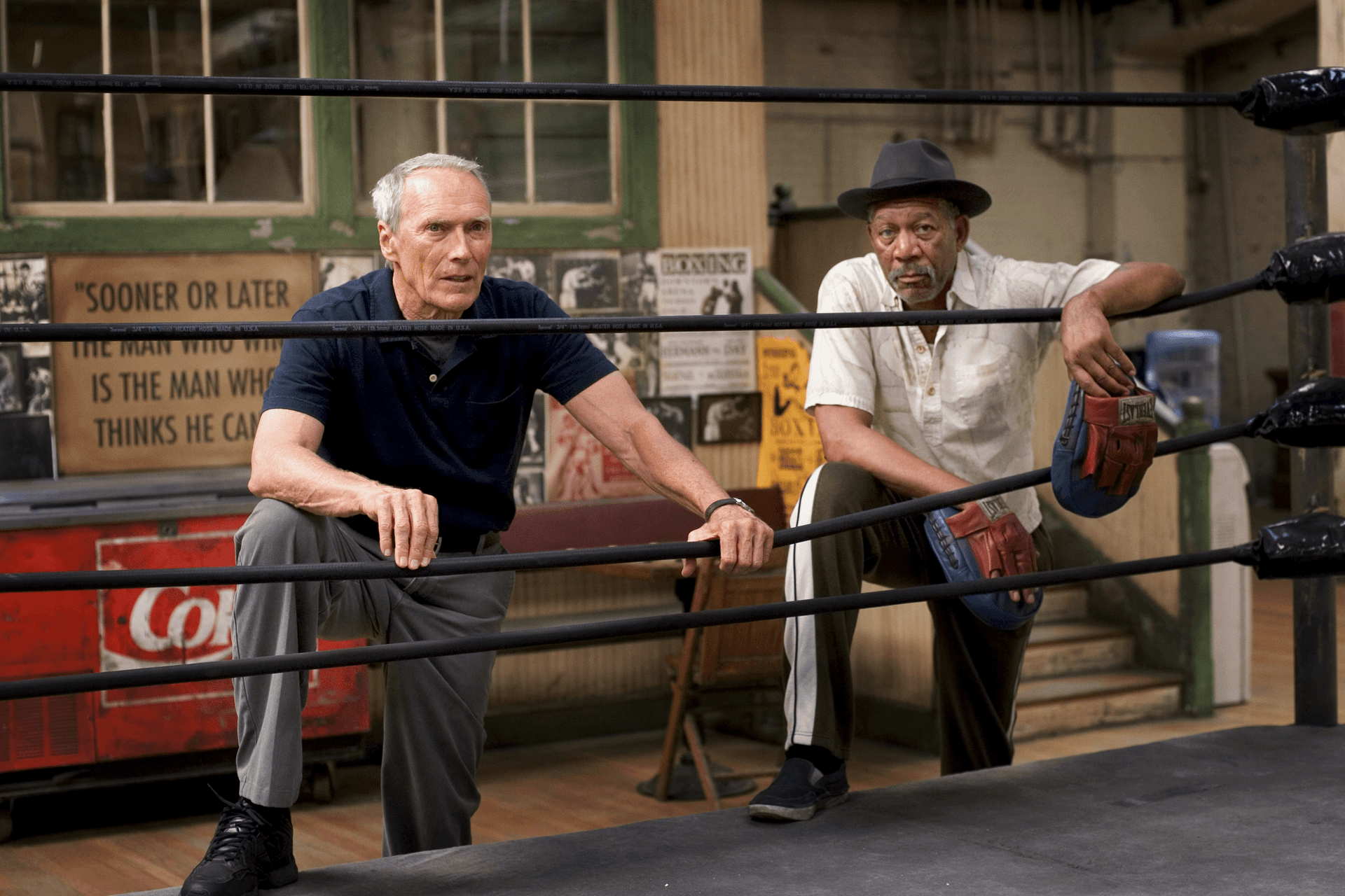 Morgan Freeman and Clint Eastwood in Million Dollar Baby