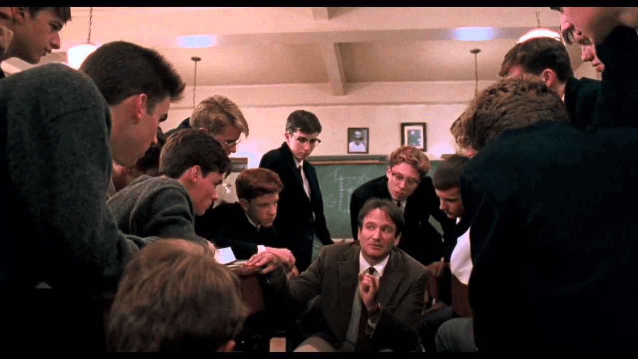 Robin Williams in Dead Poets Society on Netflix