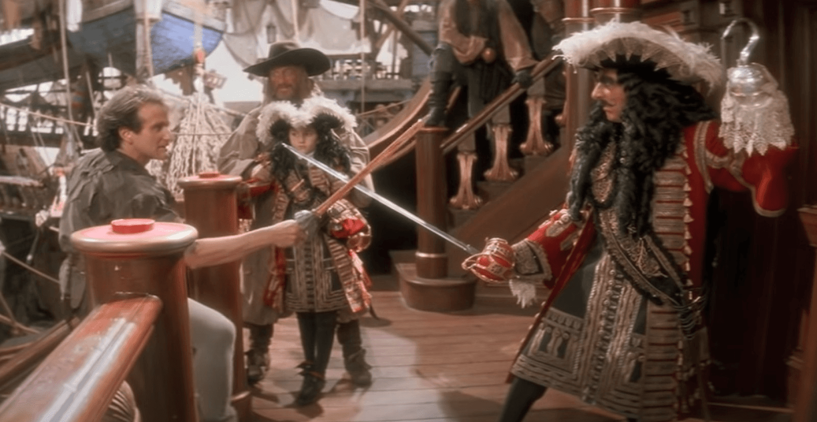 Robin Williams and Dustin Hoffman in Hook on Netflix