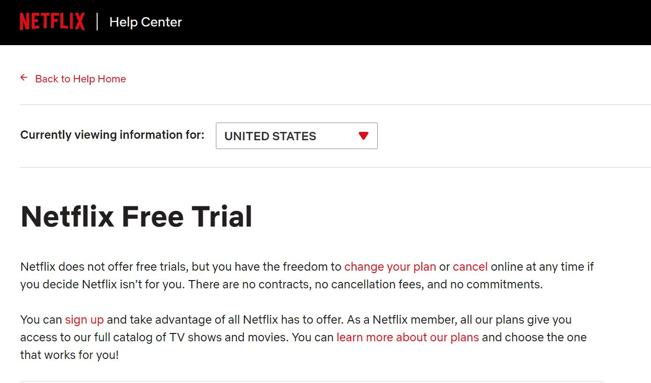 Netflix Free trial